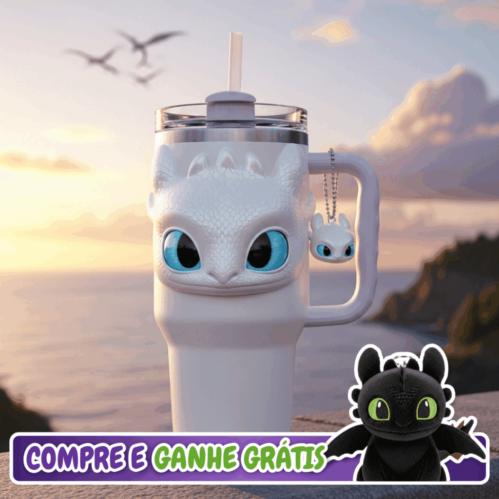 🤍 Copo Térmico Fúria da Luz + Pingente Mini Fúria da Luz 1,15 L 