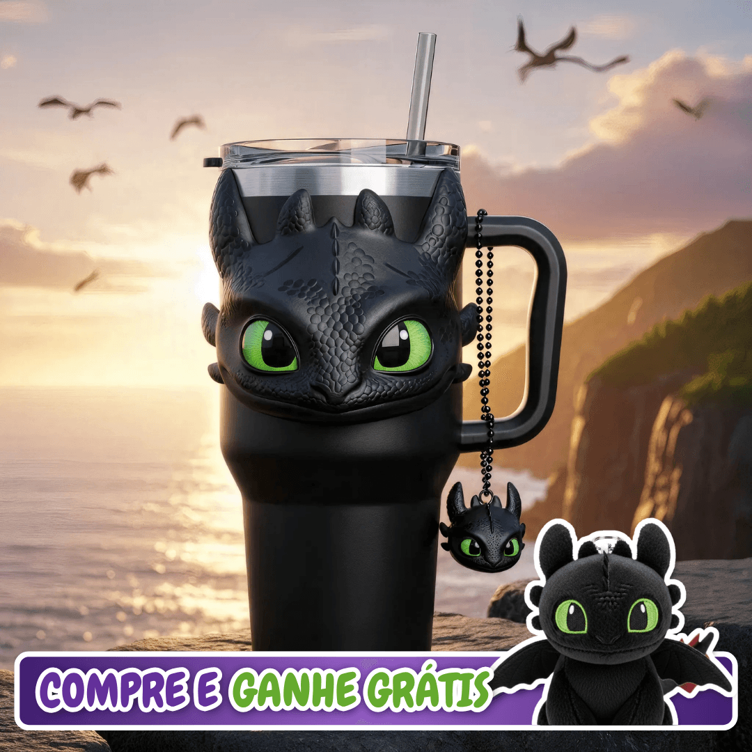 🖤 Copo Térmico Banguela + Pingente Mini Fúria da Noite 1,15 L 